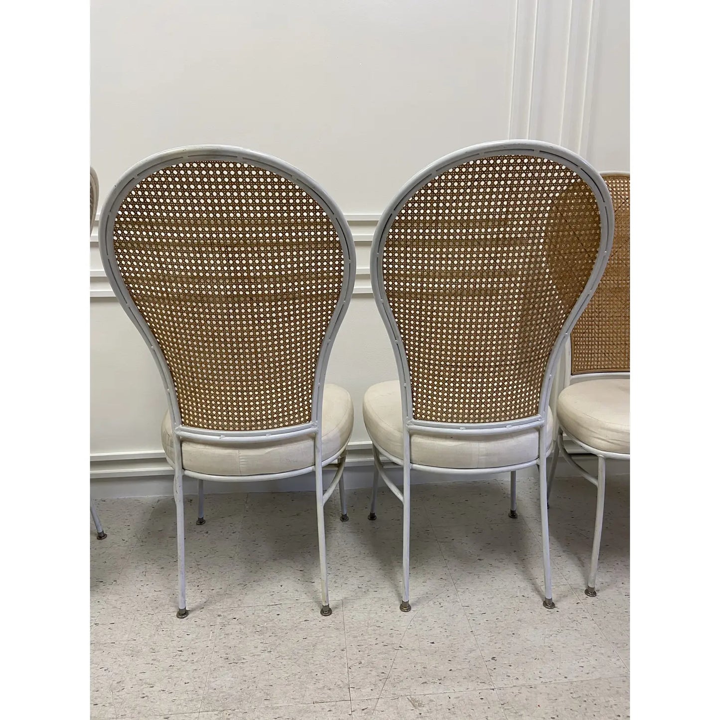 MILO BAUGHMAN FOR THAYER COGGIN CANE DINING CHAIRS - SET OF 6