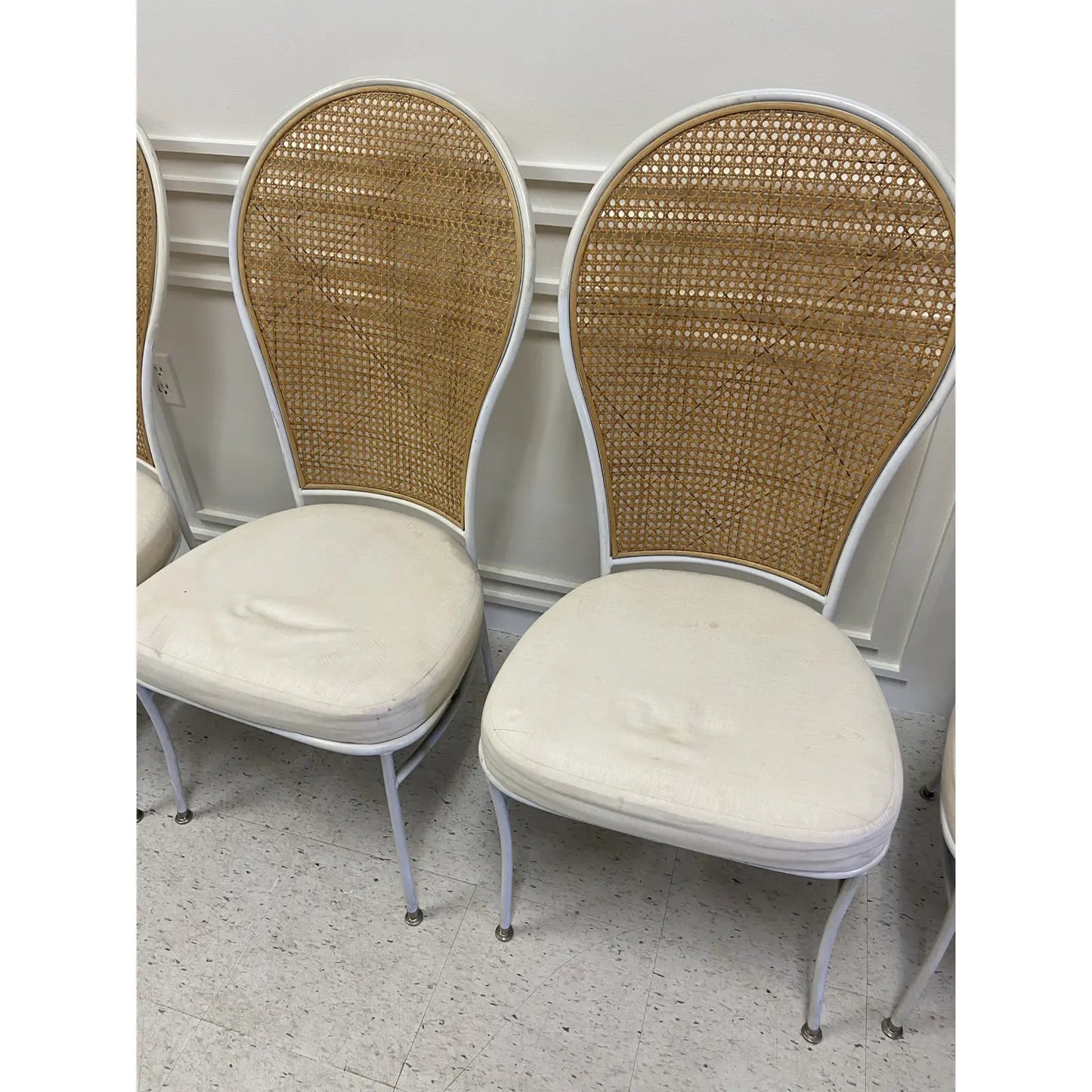 MILO BAUGHMAN FOR THAYER COGGIN CANE DINING CHAIRS - SET OF 6