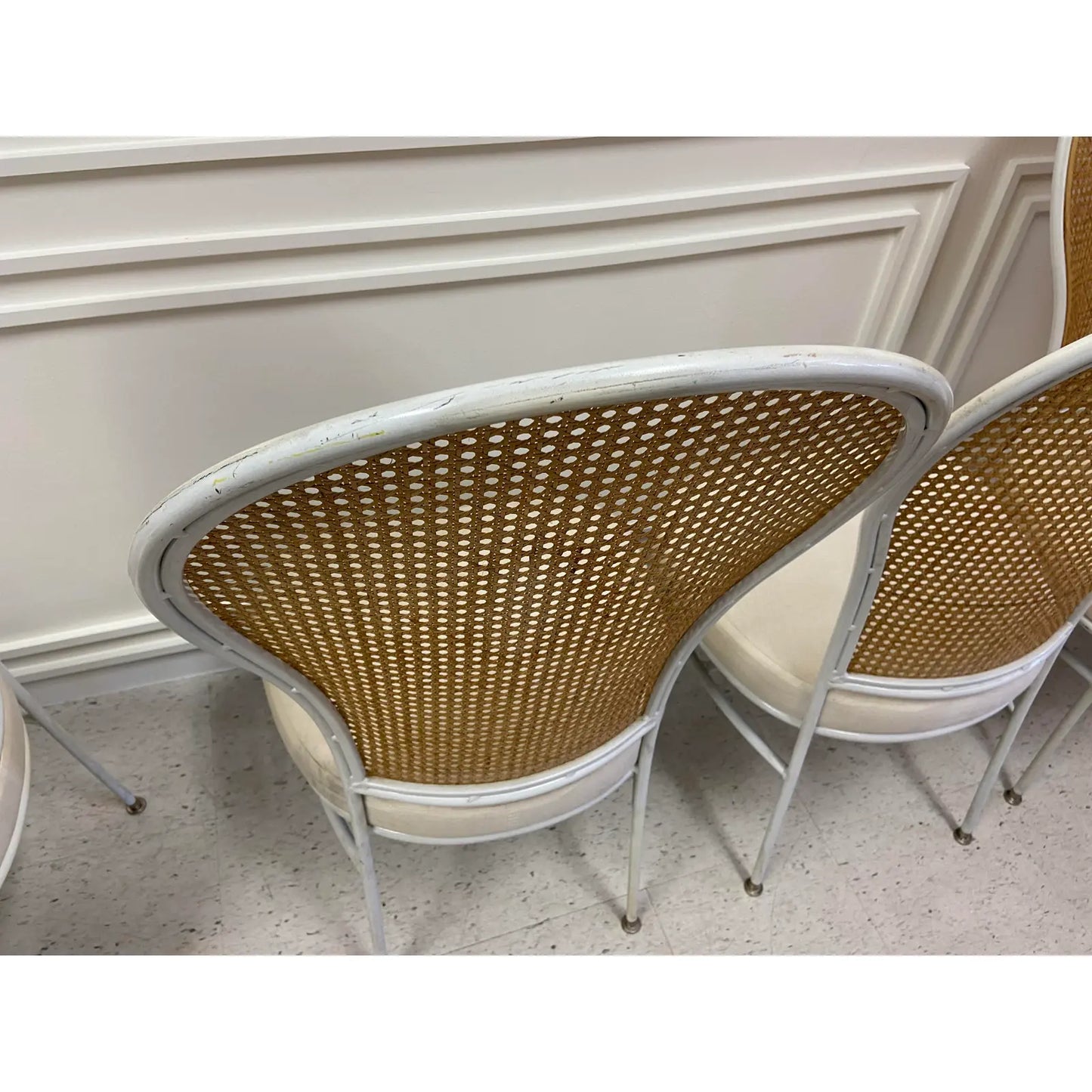 MILO BAUGHMAN FOR THAYER COGGIN CANE DINING CHAIRS - SET OF 6