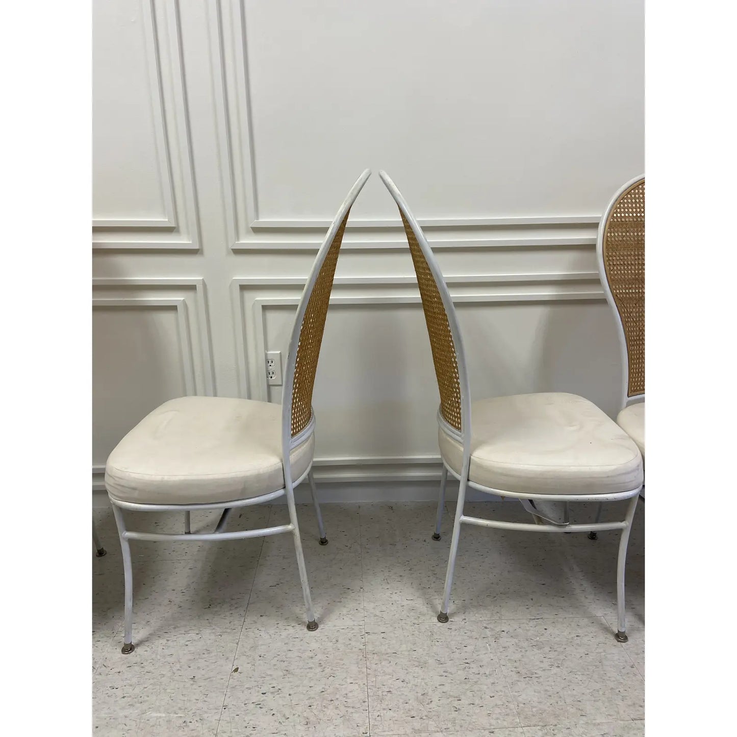 MILO BAUGHMAN FOR THAYER COGGIN CANE DINING CHAIRS - SET OF 6