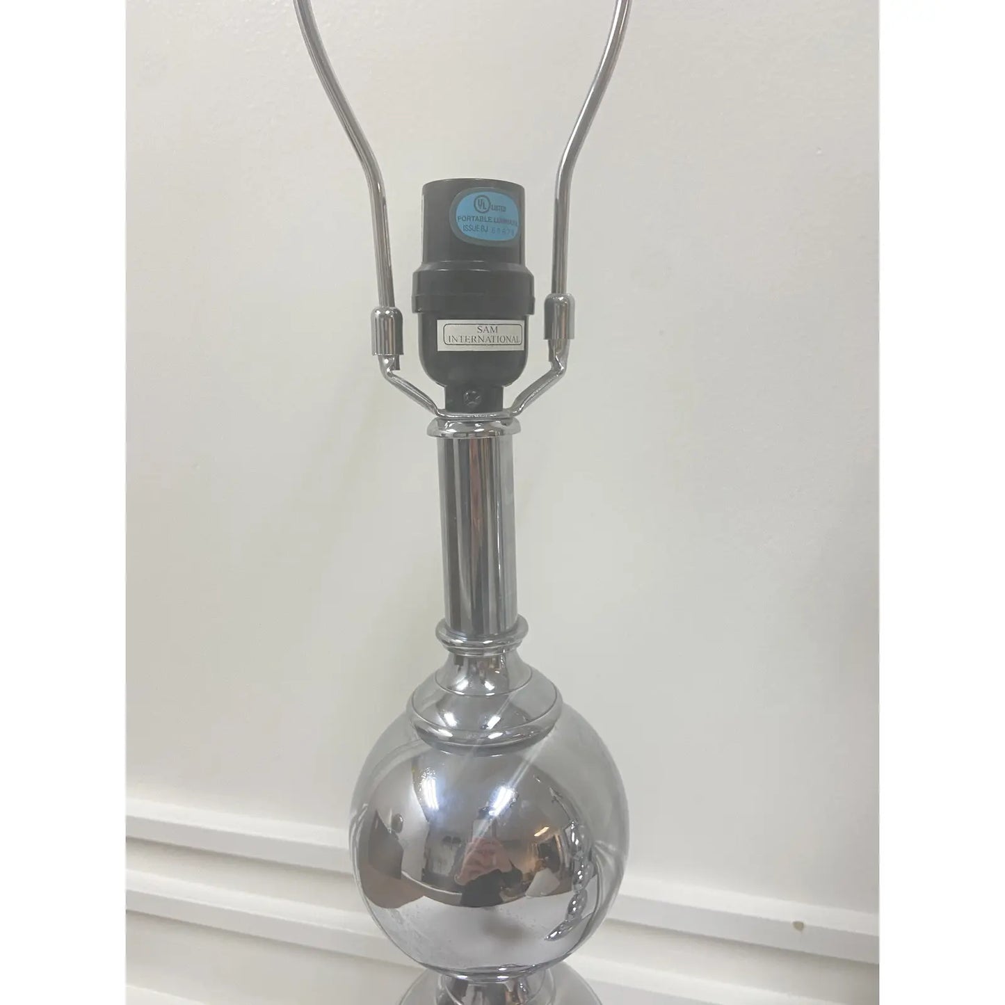 MODERNIST CHROME STACKED BALL LAMPS - PAIR
