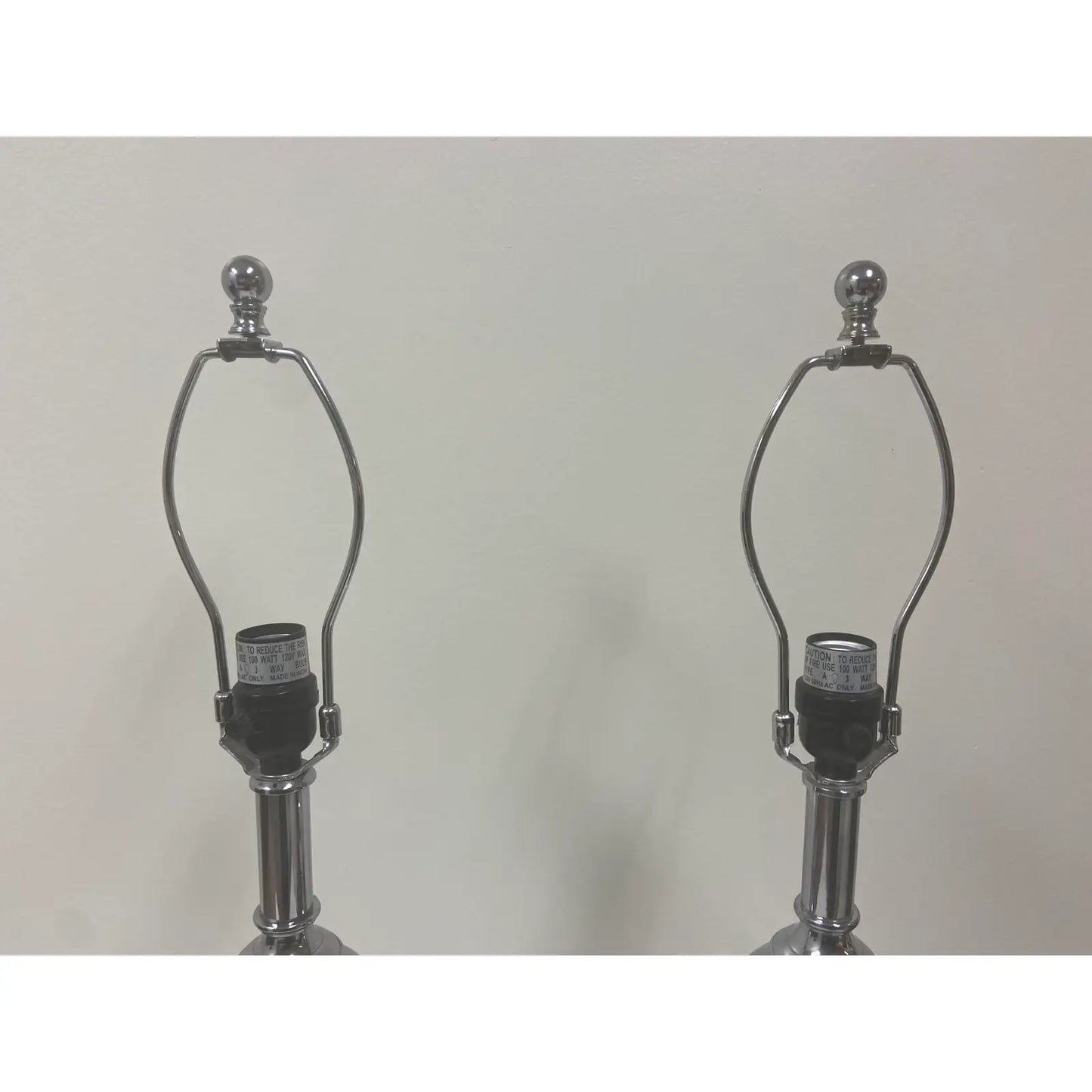 MODERNIST CHROME STACKED BALL LAMPS - PAIR