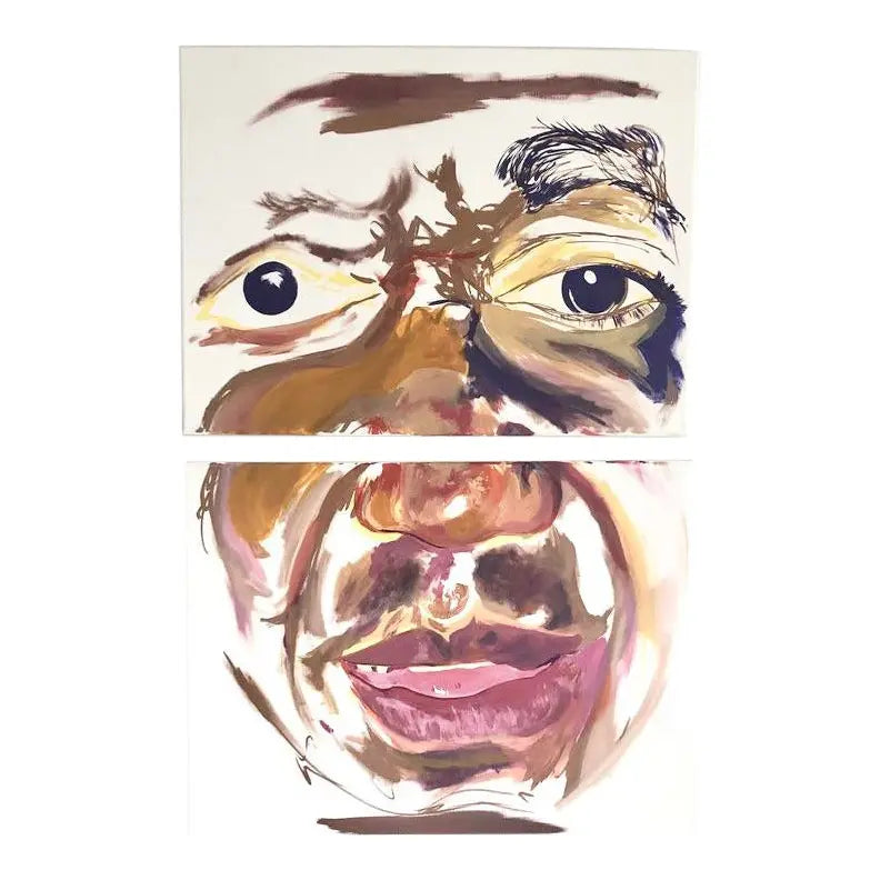 "NOTORIOUS BIG" ACRYLIC DIPTYCH PORTRAIT PAINTING PAIR
