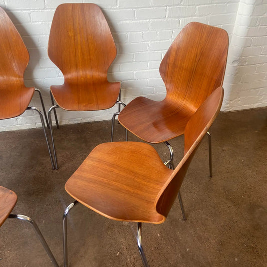 SET OF 6 TEAK DINING CHAIRS BY WESTNOFA, NORWAY