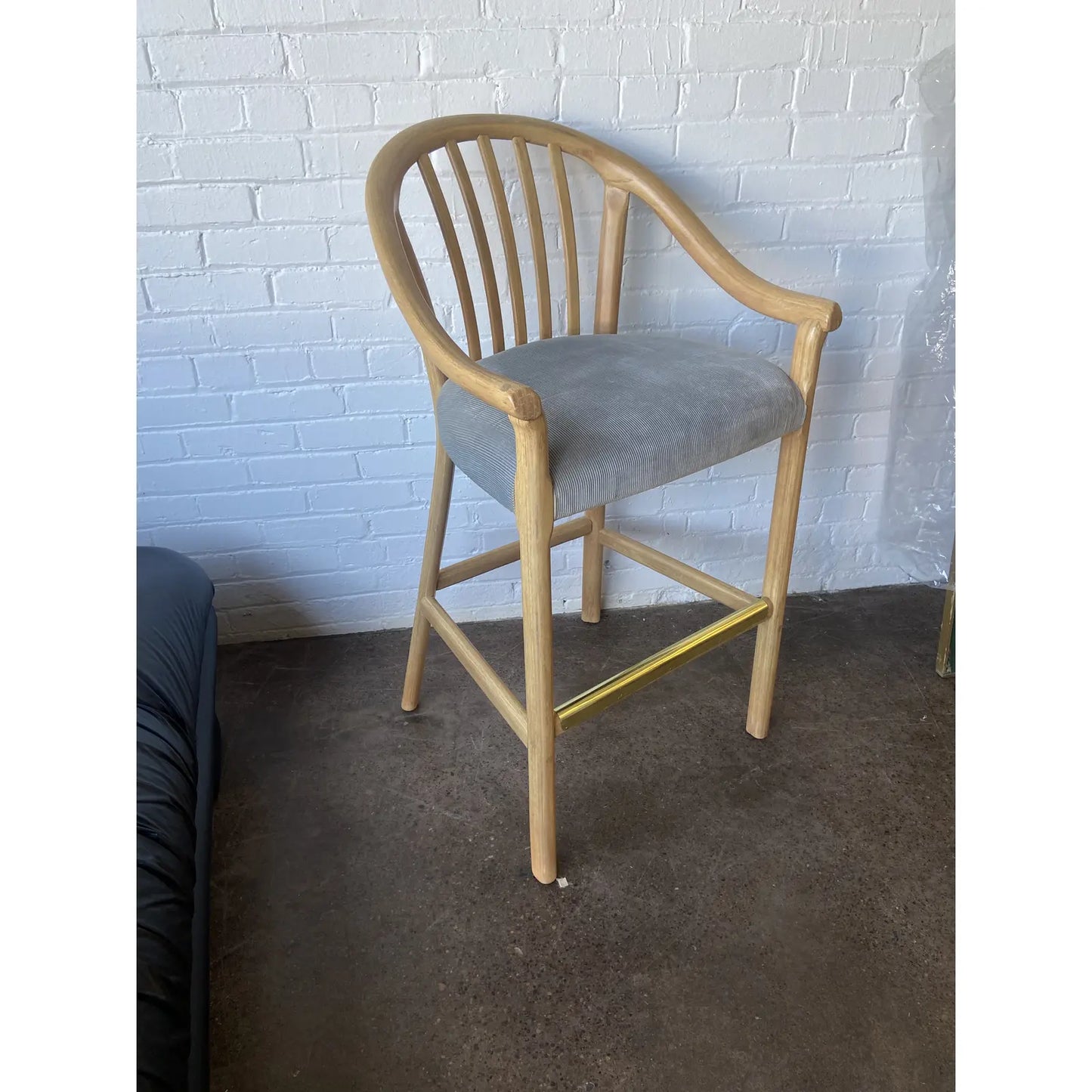 PAIR OF BENTWOOD SLAT-BACK BAR HEIGHT STOOLS