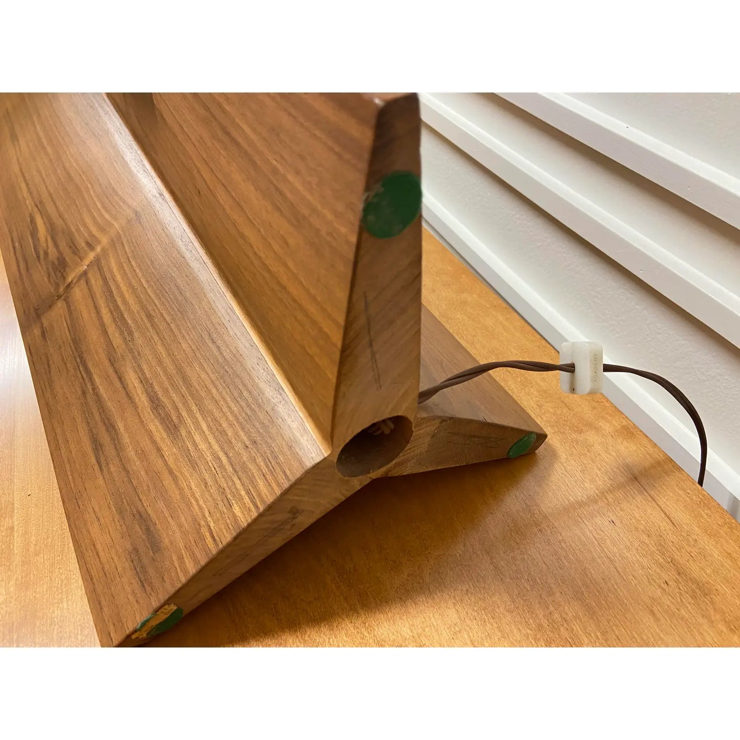 MCM PAUL MCCOBB WALNUT LAMP WITH CUSTOM SHADE & POMONA TILE