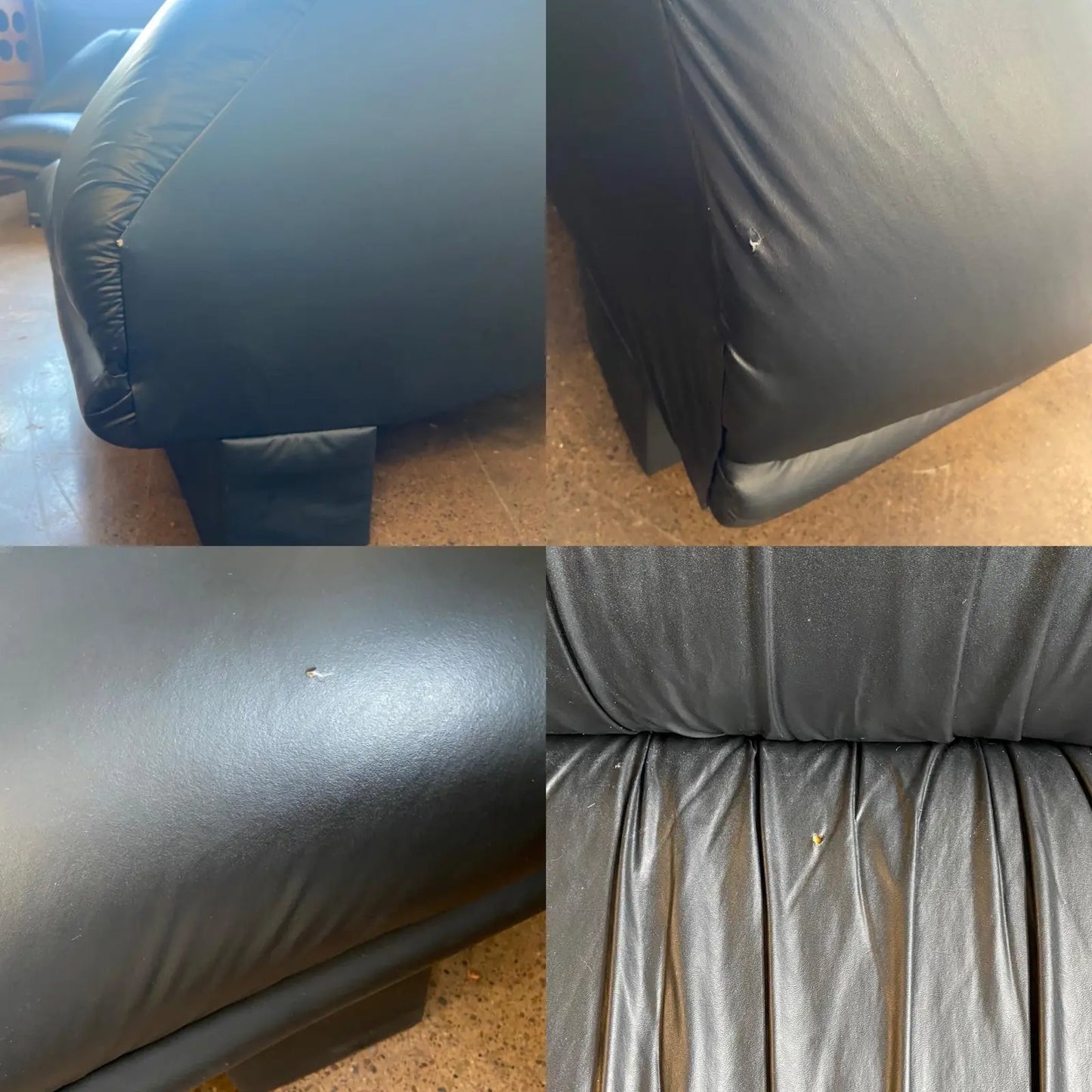 POST-MODERN PLEATED BLACK SOFA SET