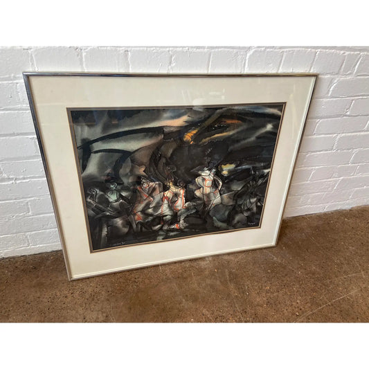 FRAMED WATERCOLOR BY TIBOR NYILASI, 1990