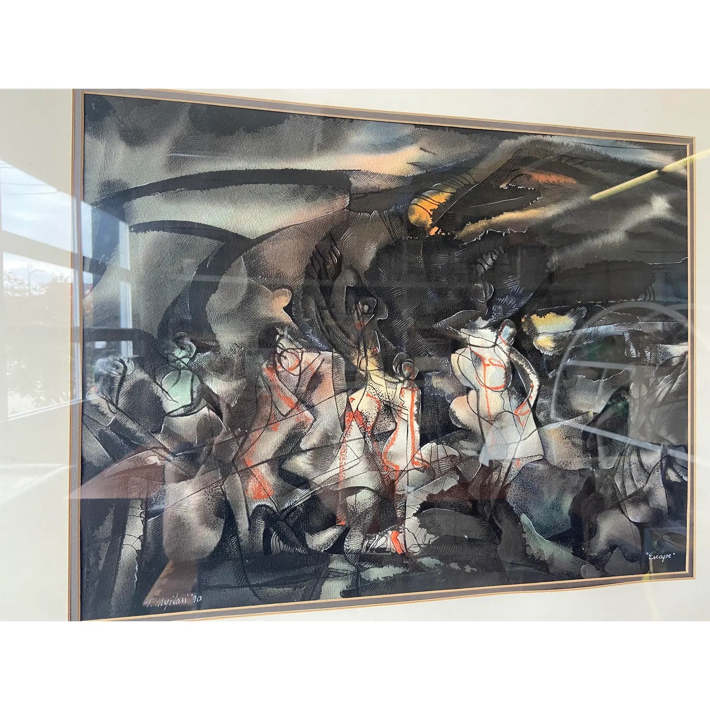 FRAMED WATERCOLOR BY TIBOR NYILASI, 1990