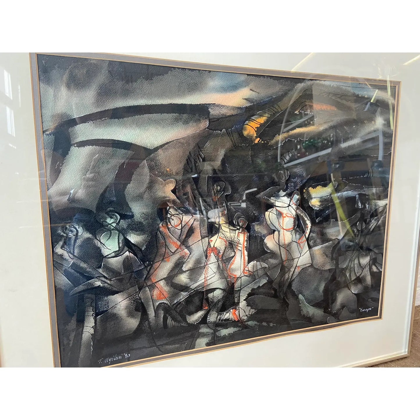 FRAMED WATERCOLOR BY TIBOR NYILASI, 1990