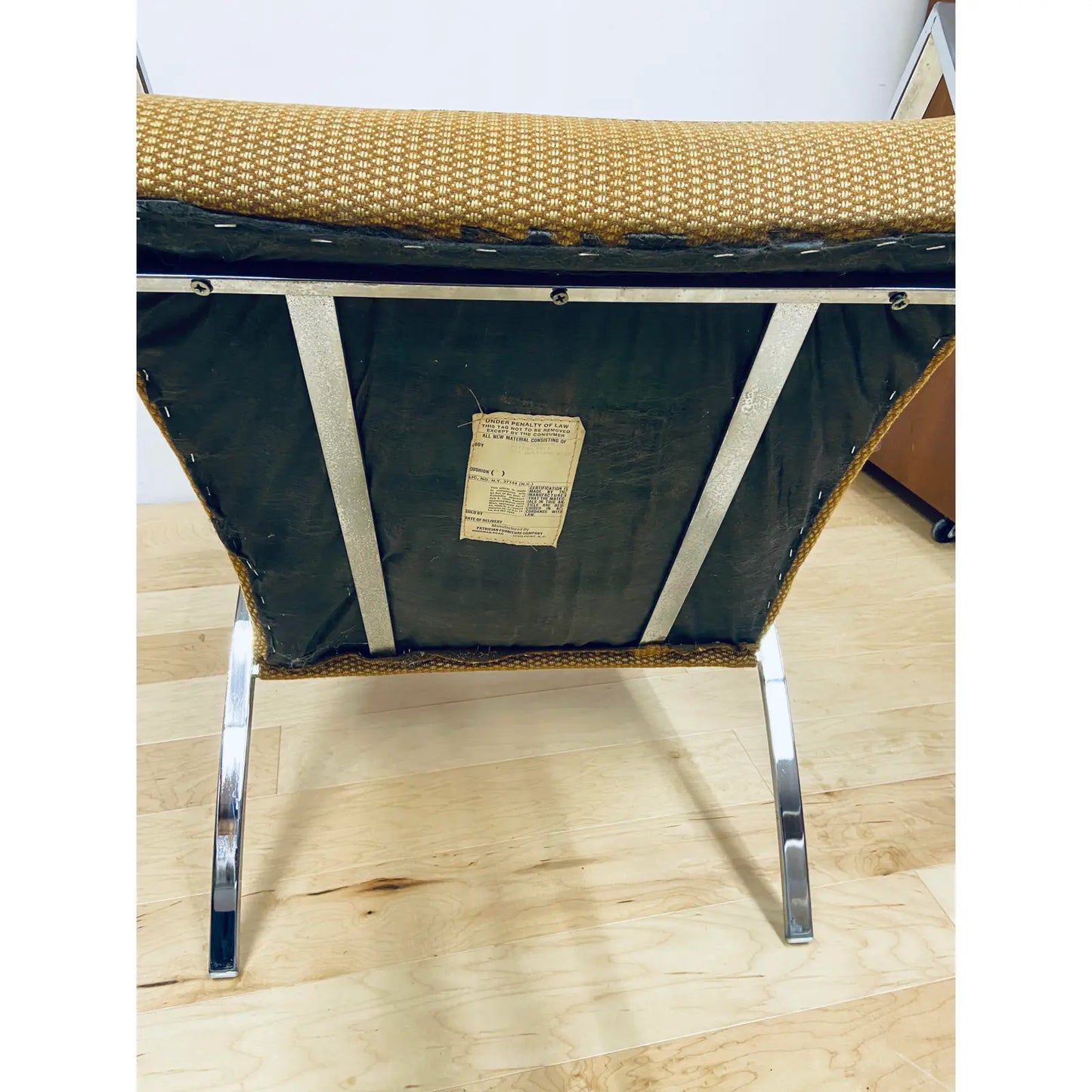 CHROME FRAMED ARMCHAIR - ATTRIBUTED MILO BAUGHMAN