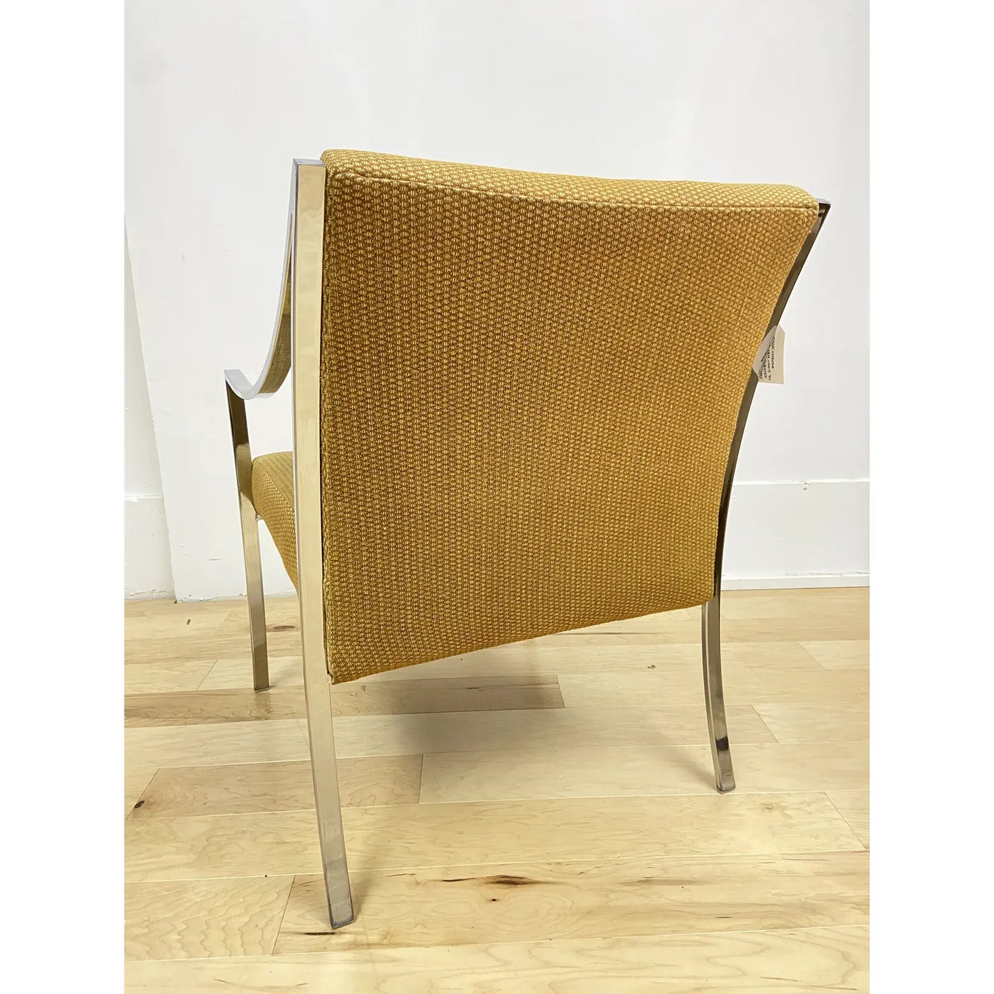 CHROME FRAMED ARMCHAIR - ATTRIBUTED MILO BAUGHMAN