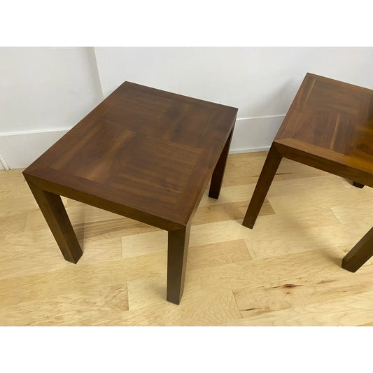 MCM LANE ALTAVISTA WALNUT PARSONS END TABLES - PAIR