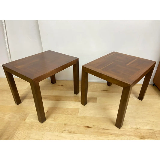 MCM LANE ALTAVISTA WALNUT PARSONS END TABLES - PAIR