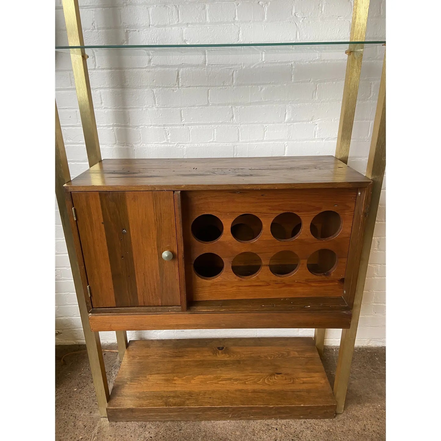 1970S BAR CABINET WITH WINE RACK & LIGHT FEATURE