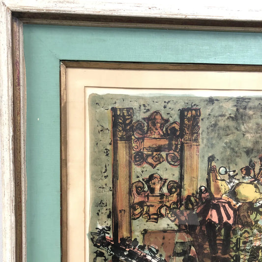 PAUL AIZPIRI HAND SIGNED FRAMED LITHOGRAPH
