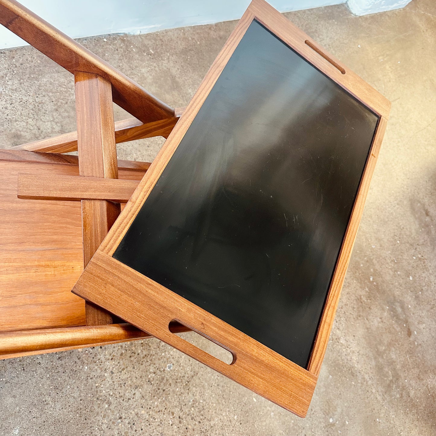 DANISH TEAK TWO TIER BAR CART TROLLY