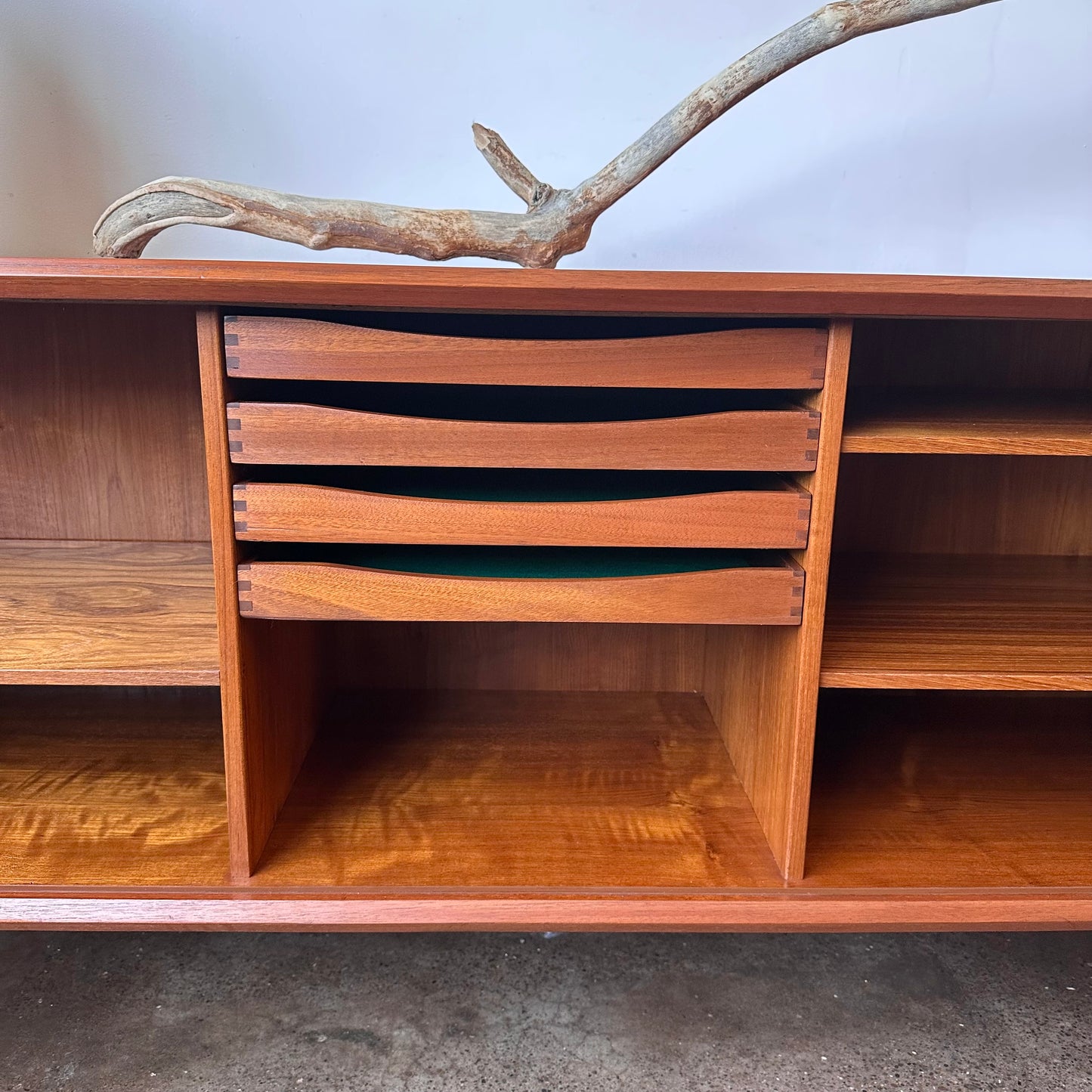SVEND AAGE LARSEN FOR FAARUP MOBELFABRIK MID CENTURY TEAK TAMBOUR DOOR CREDENZA
