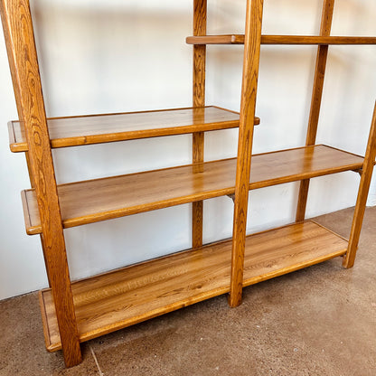 VINTAGE CERUSED BENTWOOD OAK ROOM DIVIDER BOOK SHELF