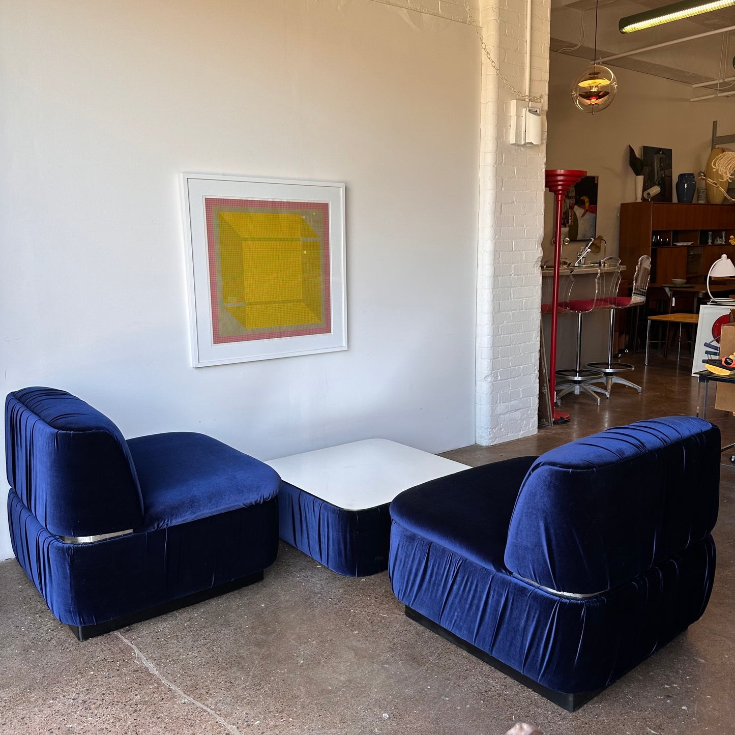 THONET CUBE SOFA AND OTTOMAN SET