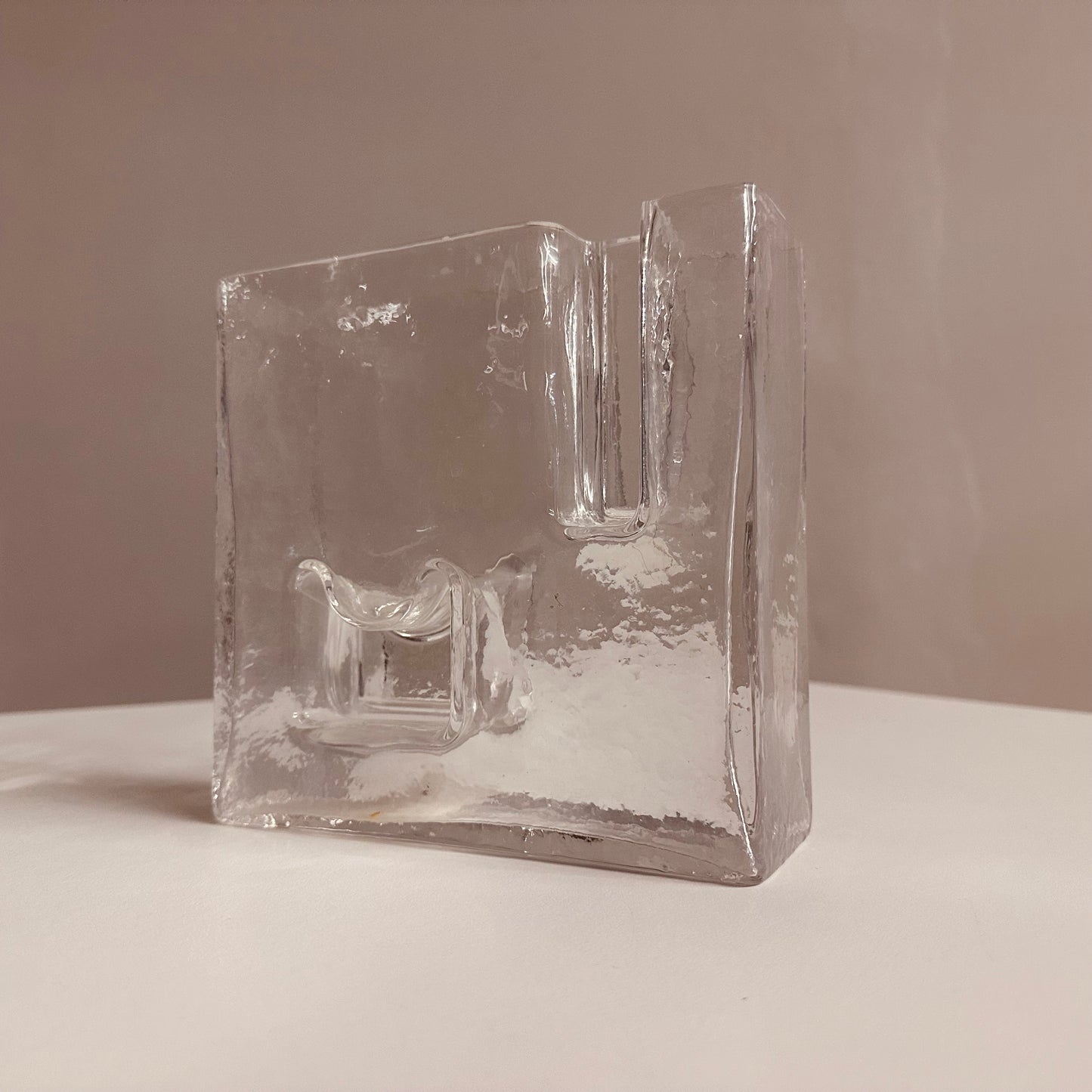 ICE ART GLASS VASE ATTRIBUTED TO CLAUS JOSEF RIEDEL, AUSTRIA, 1970S