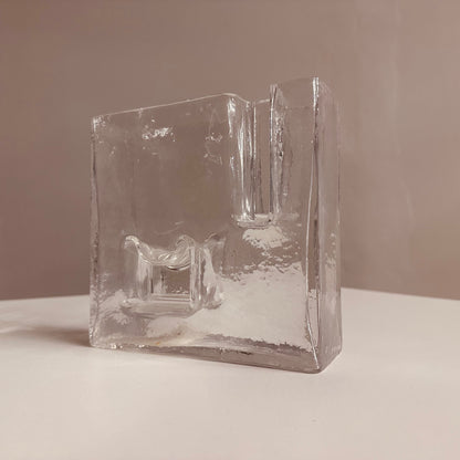 ICE ART GLASS VASE ATTRIBUTED TO CLAUS JOSEF RIEDEL, AUSTRIA, 1970S