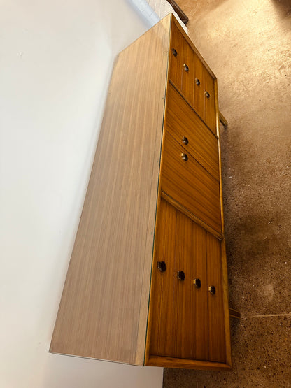 MID-CENTURY AFRICAN MAHOGANY 12 DRAWER DRESSER