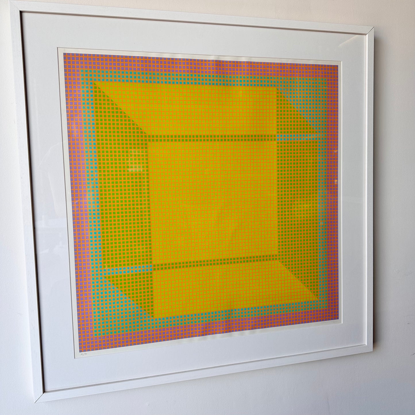 SIGNED AND FRAMED JULIAN STANCZAK OP ART SERIGRAPH CIRCA 1971