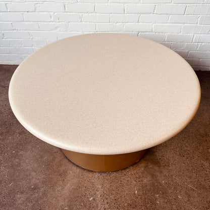 FORMICA ROUND POST MODERN STYLE COFFEE TABLE