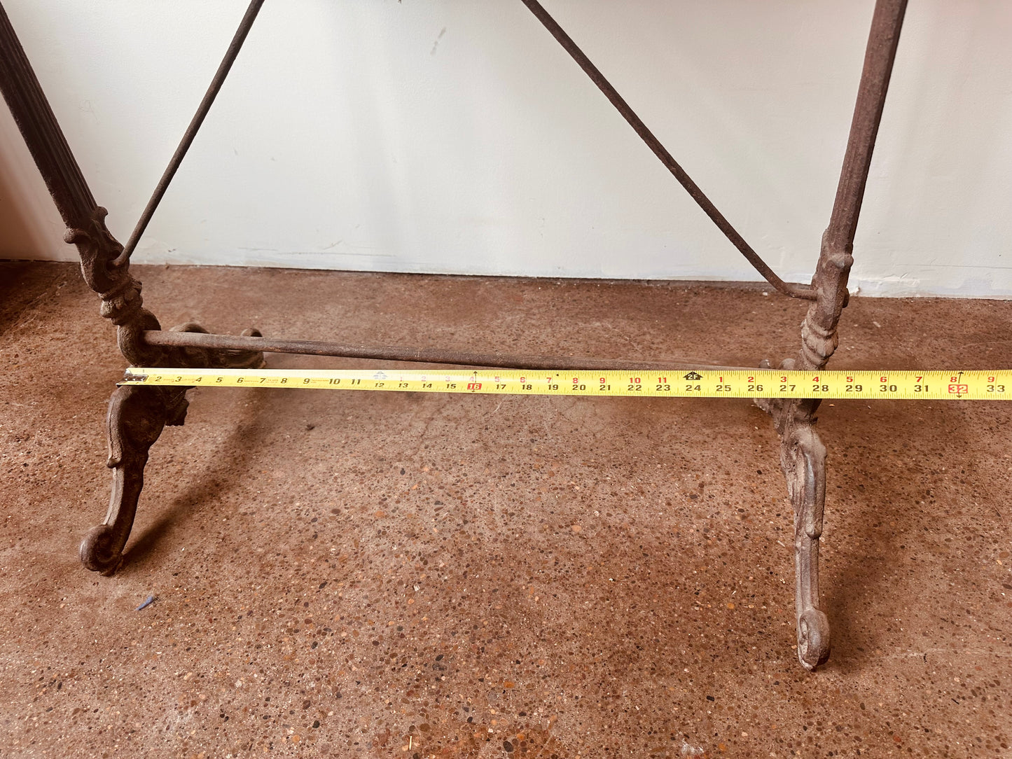 CAST IRON AND TERRAZZO FRENCH BISTRO TABLE CIRCA 19THC