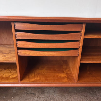 SVEND AAGE LARSEN FOR FAARUP MOBELFABRIK MID CENTURY TEAK TAMBOUR DOOR CREDENZA