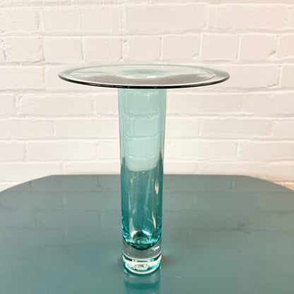 LARGE BRIM AQUA BLUE BLENKO VASE