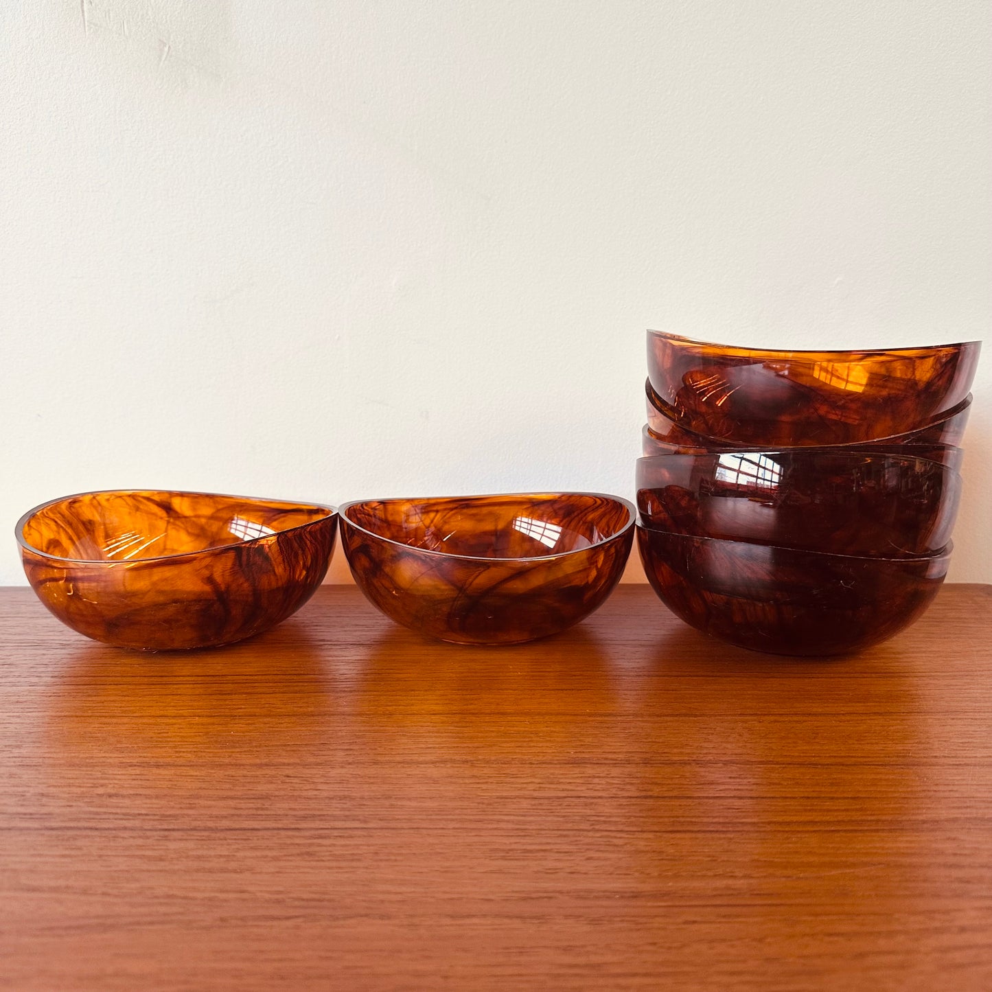 ACRYLIC TORTOISE SHELL SALAD BOWL TRAY SET