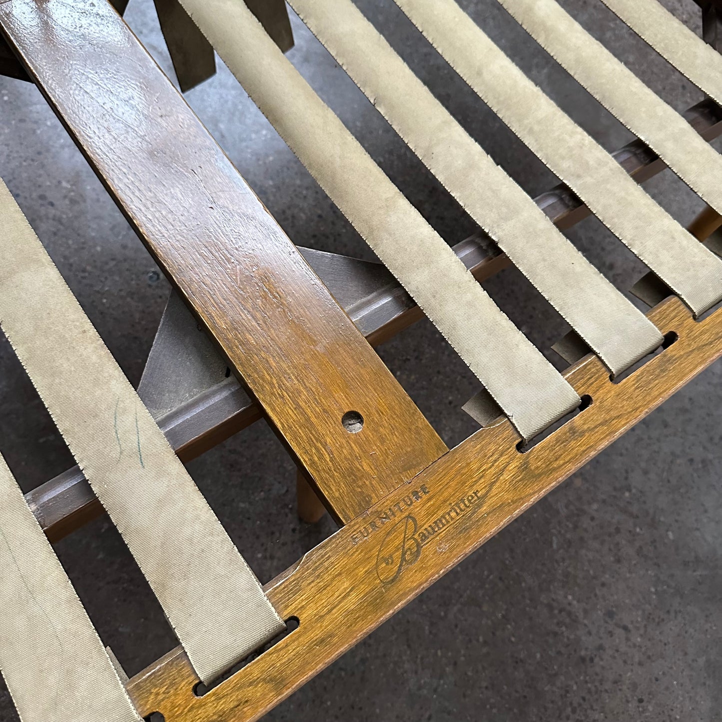 BAUMRITTER WOOD FRAME LOVESEAT - RESTORED