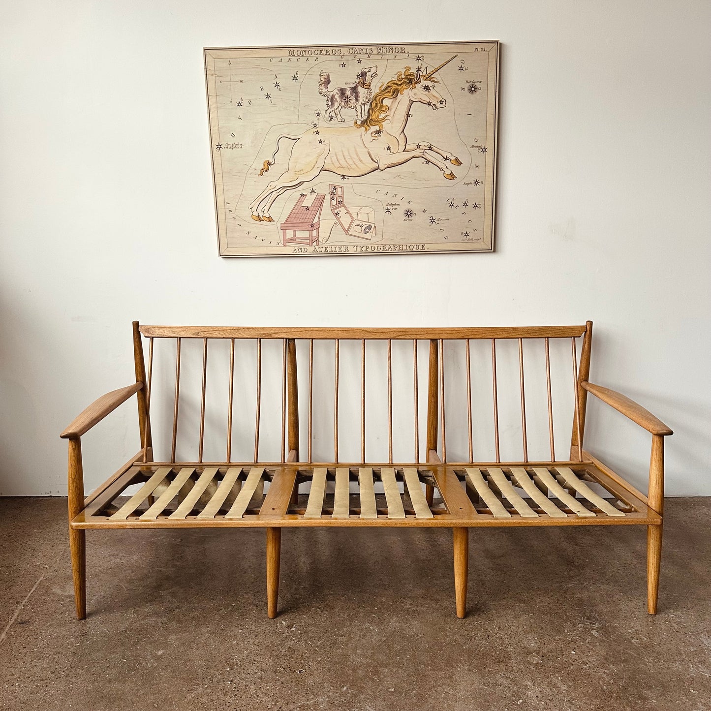 BAUMRITTER WOOD FRAME LOVESEAT - RESTORED