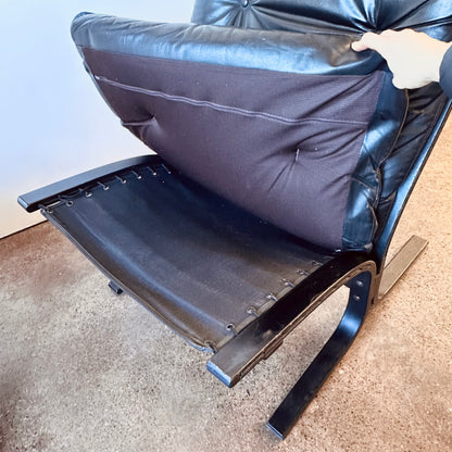 INGAR RELLING BLACK LEATHER HIGHBACK CHAIR FOR WESTNOFA