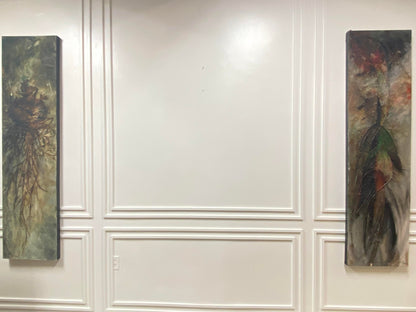 SUSAN BUDASH 1980S OIL ON CANVAS ART PAIR
