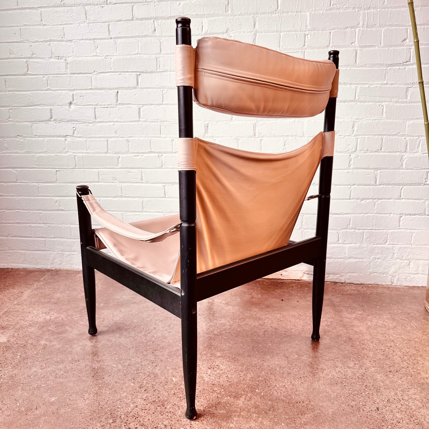 EBONIZED SAFARI LOUNGE CHAIR BY ERIC WORTS FOR NIELS EILERSEN