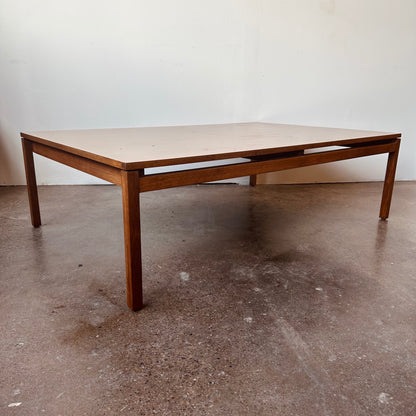 EARLY KNOLL OVERSIZED WALNUT COFFEE TABLE BY LEWIS BUTLER