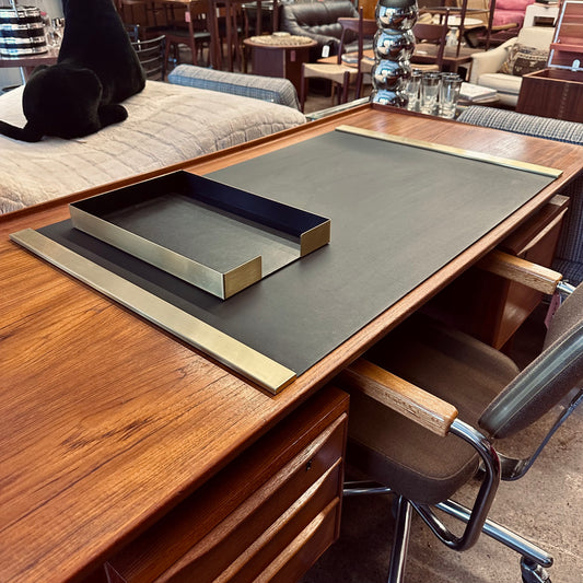 SMITH METAL ARTS RAILED DESK PAD AND TRAY