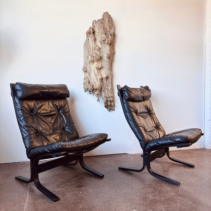 INGAR RELLING BLACK LEATHER HIGHBACK CHAIR FOR WESTNOFA
