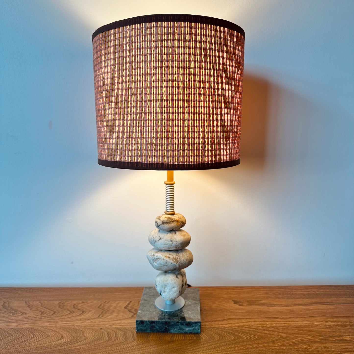 STONE AND MARBLE BASE TABLE LAMP
