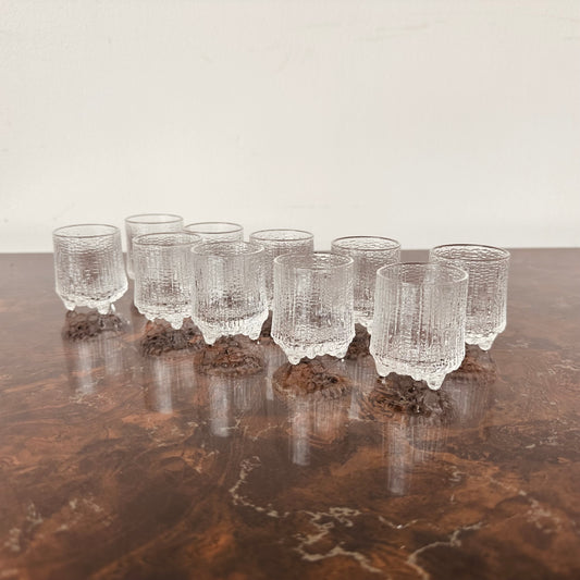 IITALLIA ULTIMA THULE SHOT GLASSES BY TAPIO WIRKKALA – SET OF 10