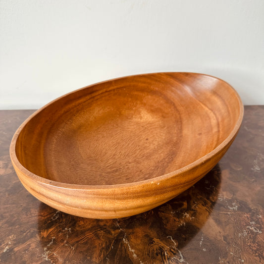 MID-CENTURY MONKEYPOD WOODEN EGG BOWL