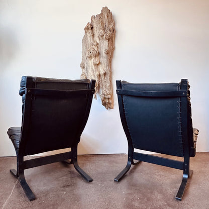 INGAR RELLING BLACK LEATHER HIGHBACK CHAIR FOR WESTNOFA