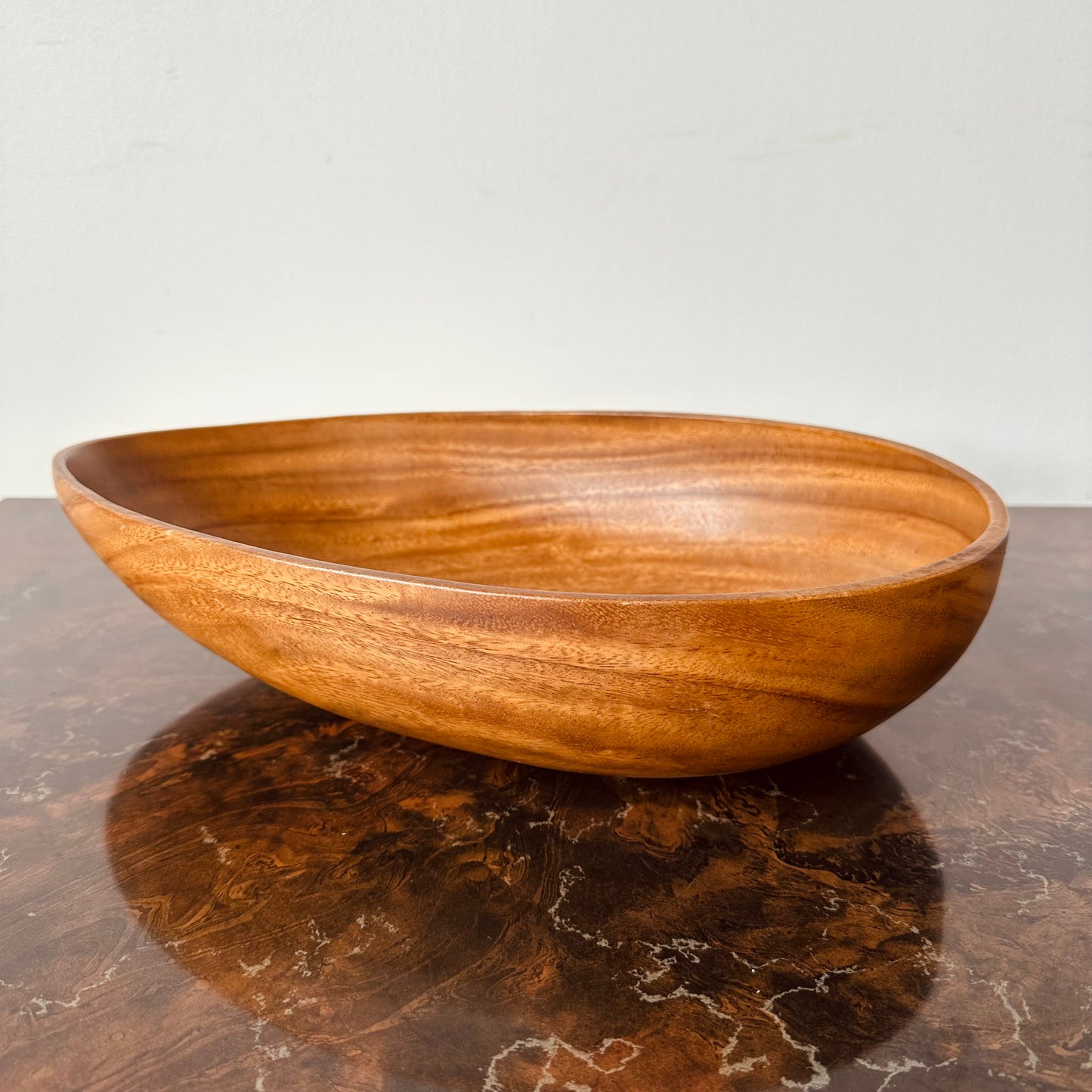 MID-CENTURY MONKEYPOD WOODEN EGG BOWL