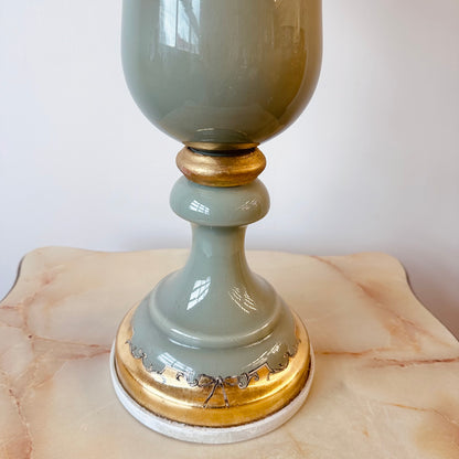 ANTIQUE FORNASETTI STYLE REVERSE PAINT LAMP