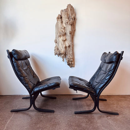 INGAR RELLING BLACK LEATHER HIGHBACK CHAIR FOR WESTNOFA