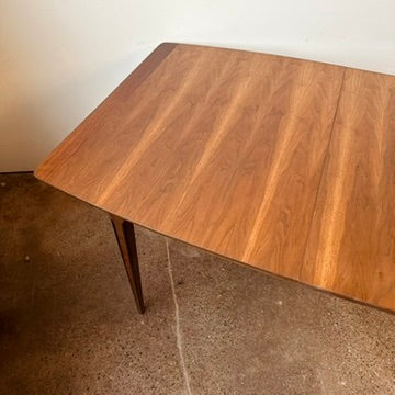 MID-CENTURY WALNUT AND ROSEWOOD DINING TABLE - REFINISHED