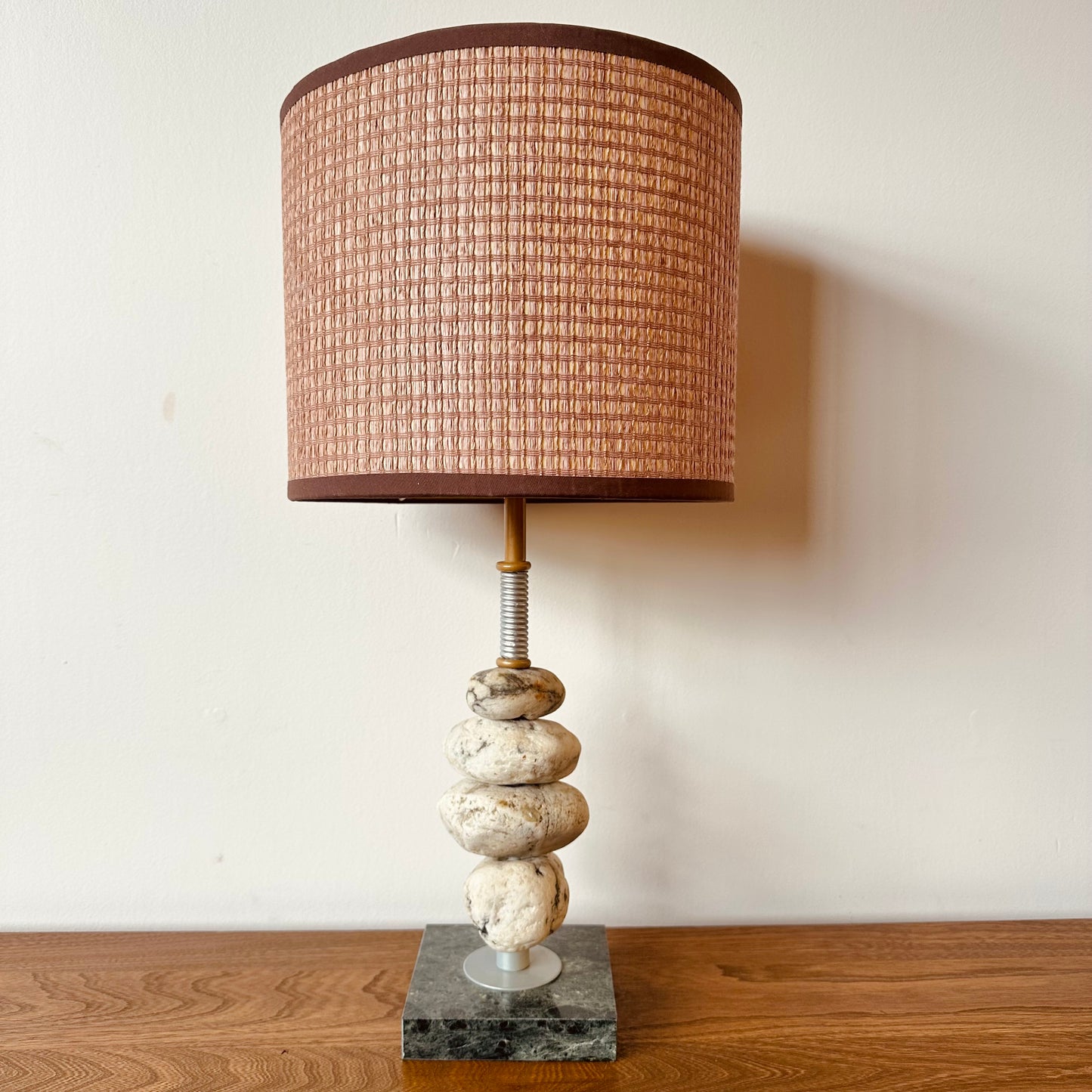 STONE AND MARBLE BASE TABLE LAMP